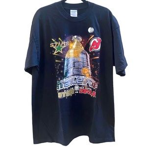 VINTAGE 2000 NEW JERSEY DEVILS VS DALLAS STARS STANLEY CUP FINALS T-SHIRT, XL